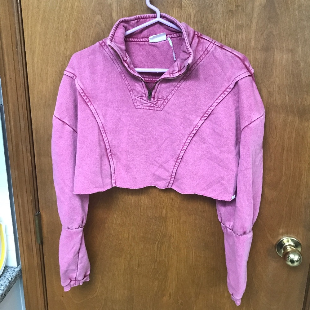 Urban Outfitters Out from Under Pink Cropped Sweatshirt Pullover Small